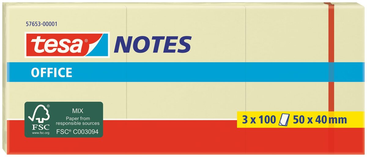 TESA Office Notes 40x50mm 576530000 gelb 3x100 Blatt – Hochwertig & günstig bei ShopDeca
