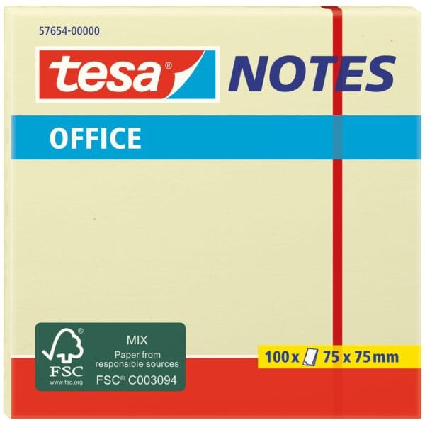 TESA Office Notes 75x75mm 576540000 gelb 100 blatt