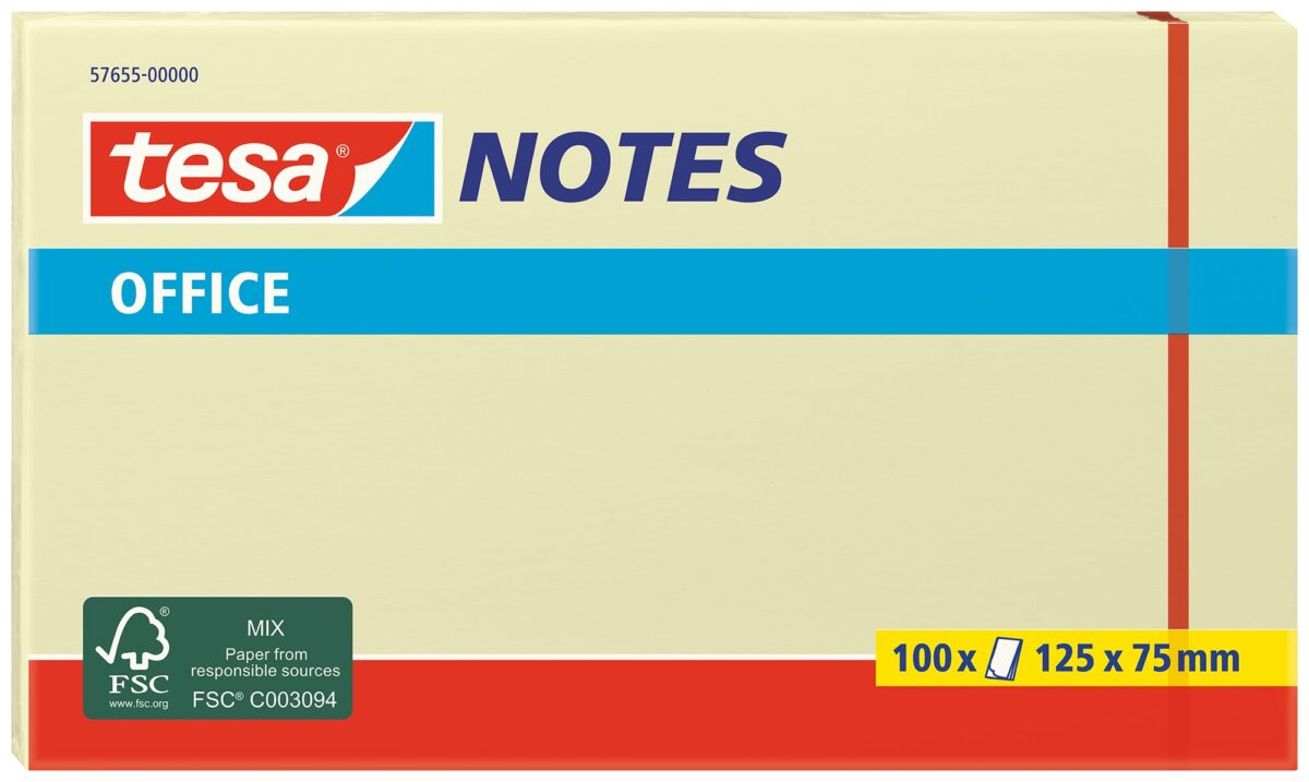 TESA Office Notes 75x125mm 576550000 gelb 100 Blatt – Hochwertig & günstig bei ShopDeca