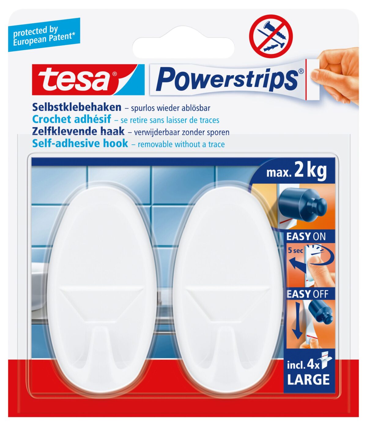 TESA Powerstrips Haken 580130004 weiss, 2 Stück – Hochwertig & günstig bei ShopDeca