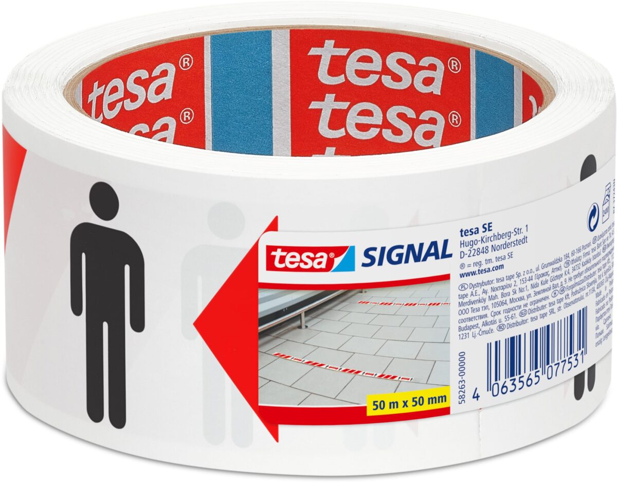 TESA Warnband Social Distancing 58263-00000 rot, weiss, schwarz 50mmx50m – Hochwertig & günstig bei ShopDeca
