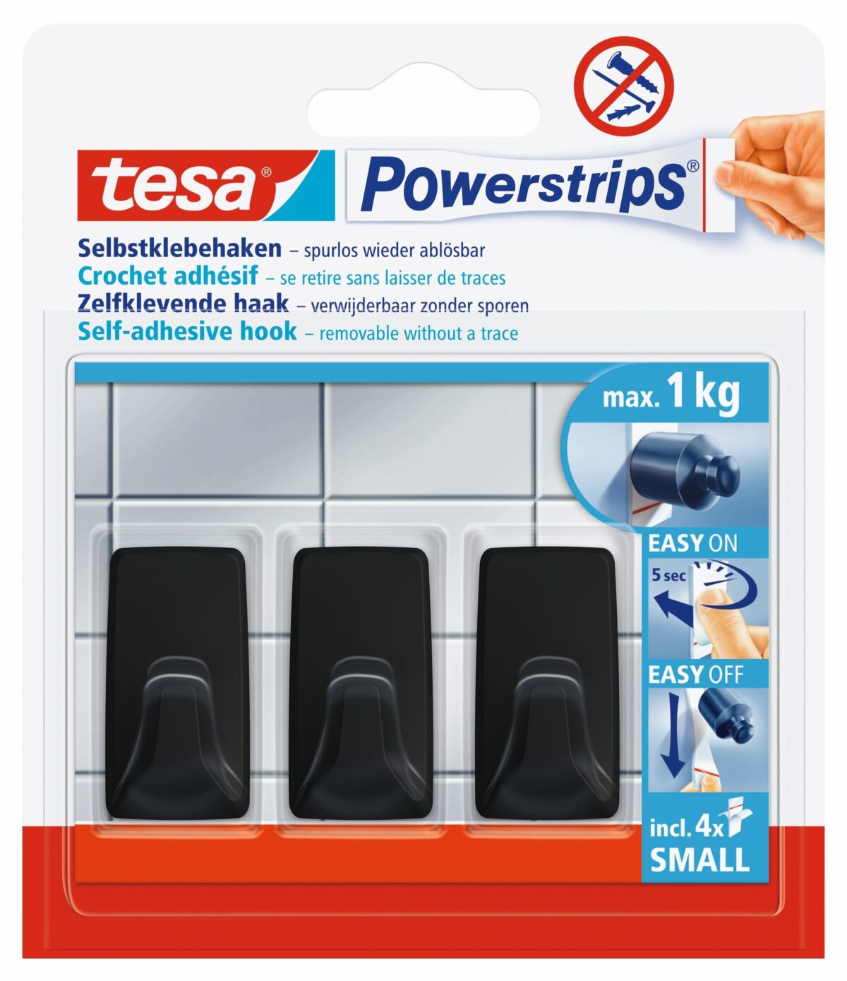 TESA Powerstrips Haken S 582780000020 schwarz 3 Stück – Hochwertig & günstig bei ShopDeca