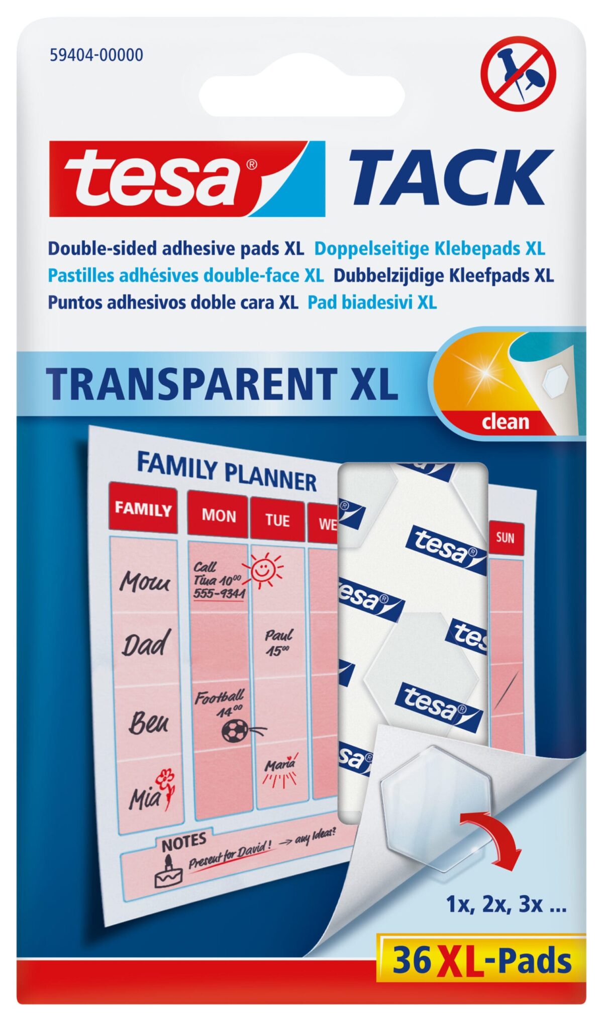 TESA Powerstrips Tack XL 594040000 transparent 36 Pads – Hochwertig & günstig bei ShopDeca