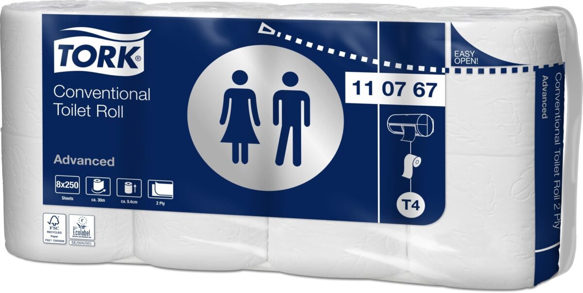 TORK Toilettenpapier Advanced T4 110767 250 Blatt, 2-lagig 8 Stück – Hochwertig & günstig bei ShopDeca