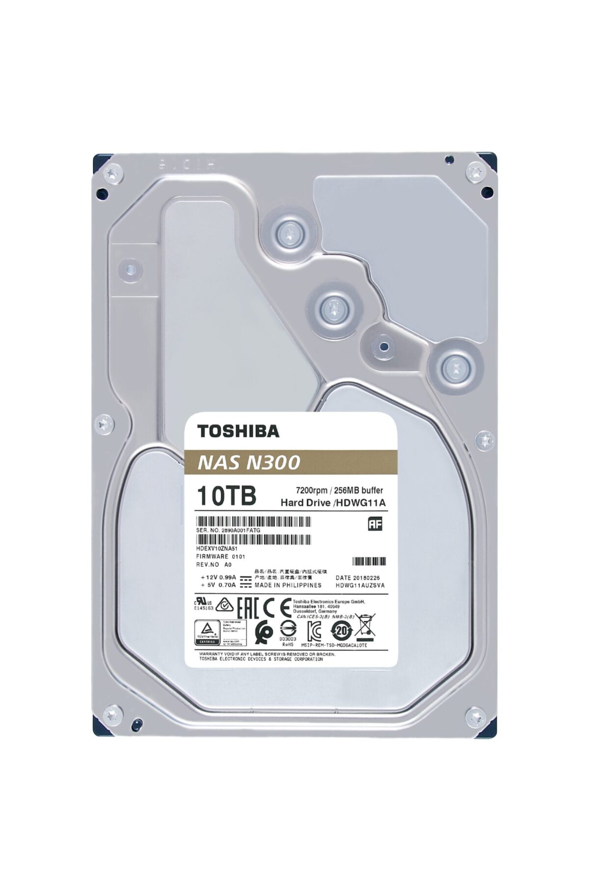 TOSHIBA HDD N300 High Reliability 10TB HDWG11AUZSVA internal, SATA 3.5 inch BULK – Hochwertig & günstig bei ShopDeca