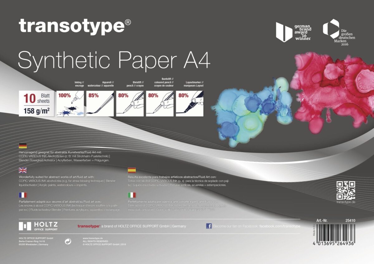TRANSOTYPE Synthetic Papier A4 25410 158g, weiss 10 Blatt – Hochwertig & günstig bei ShopDeca