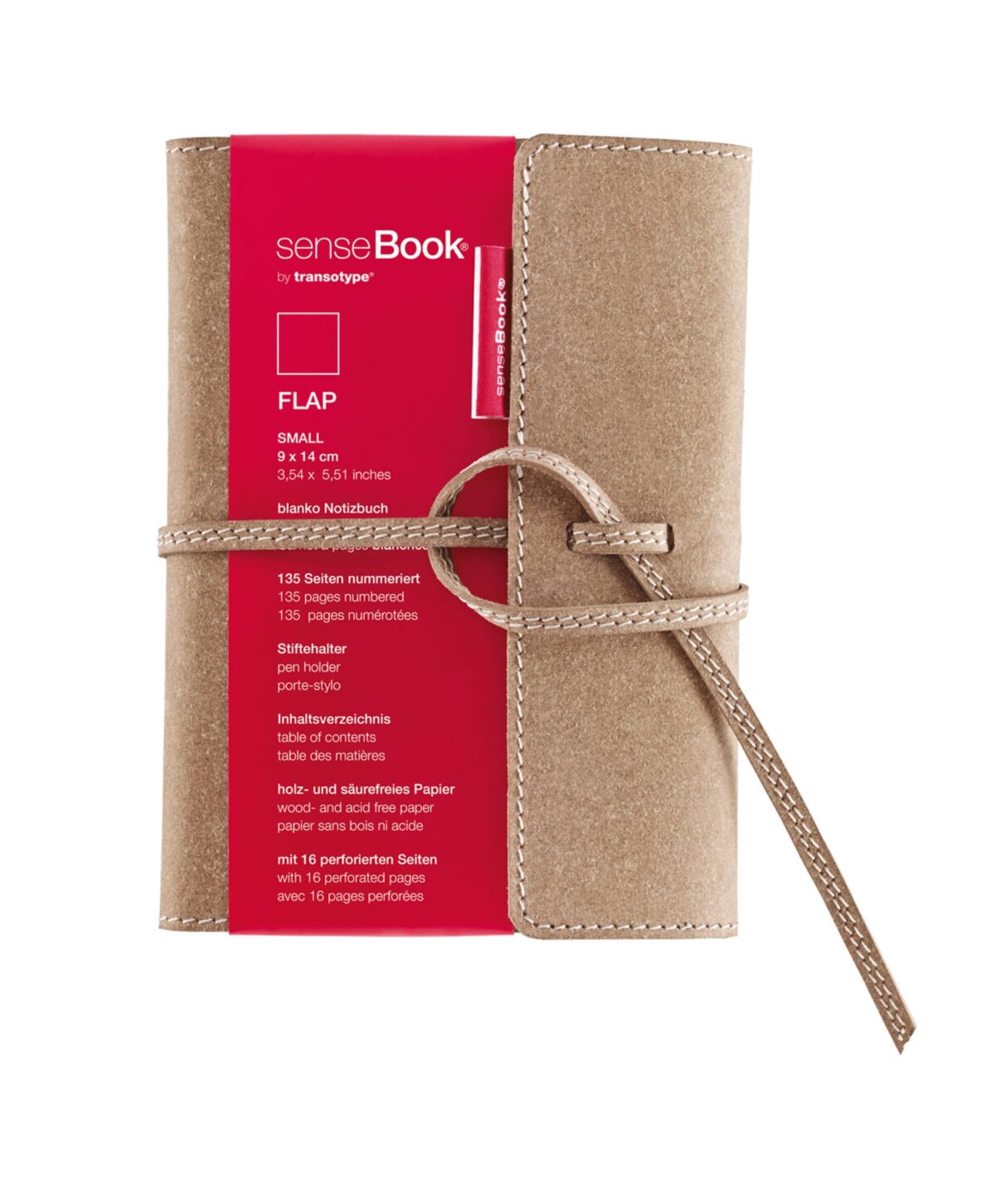 TRANSOTYPE senseBook FLAP A6 75010600 blanko, S, 135 Seiten beige – Hochwertig & günstig bei ShopDeca