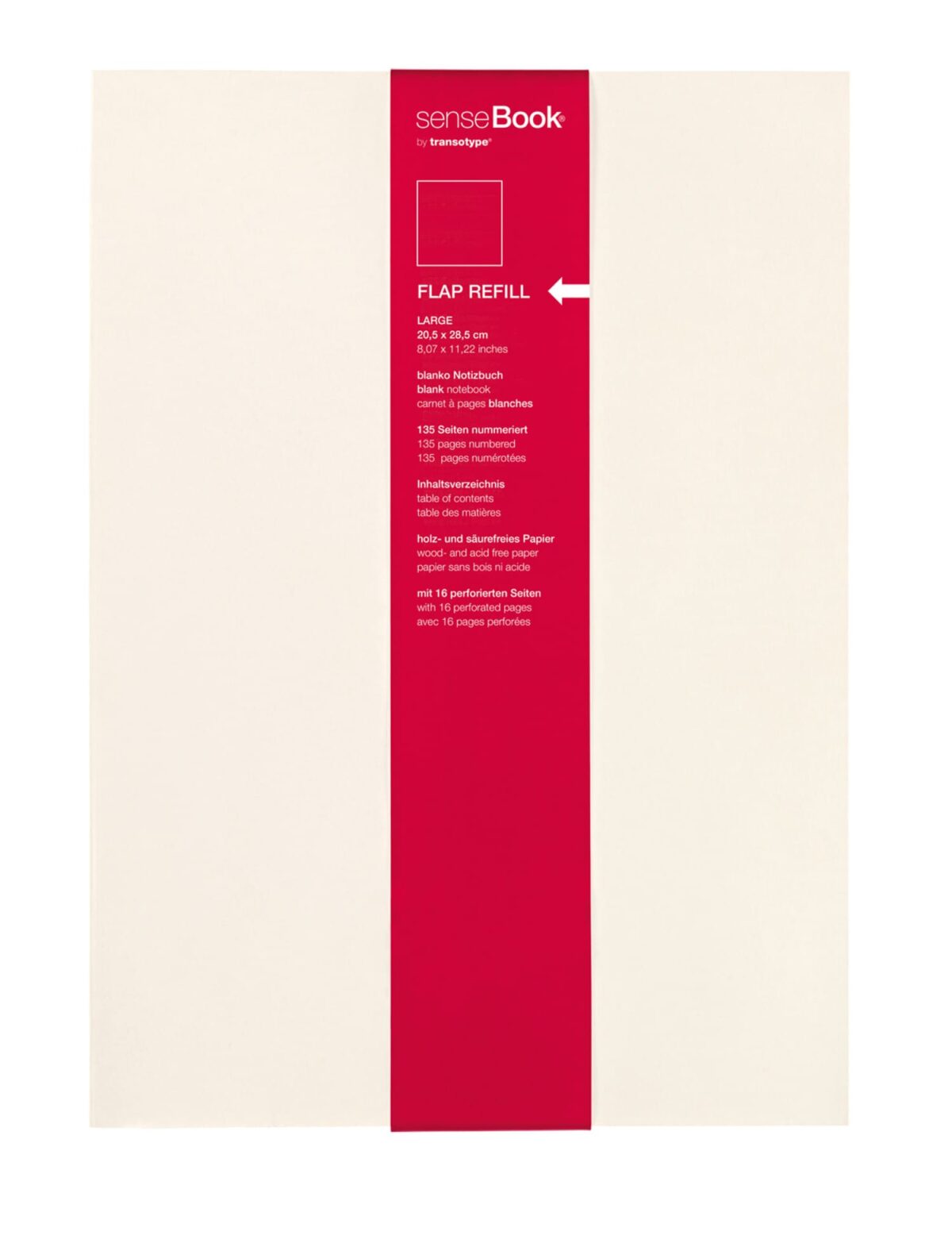 TRANSOTYPE senseBook FLAP REFILL A4 75510400 blanko, L, 135 Seiten beige – Hochwertig & günstig bei ShopDeca