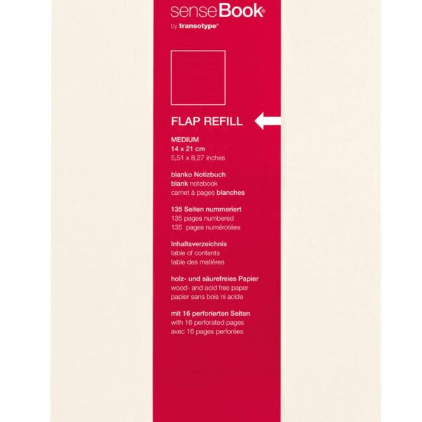 TRANSOTYPE senseBook FLAP REFILL A5 75510500 blanko, M, 135 Seiten beige