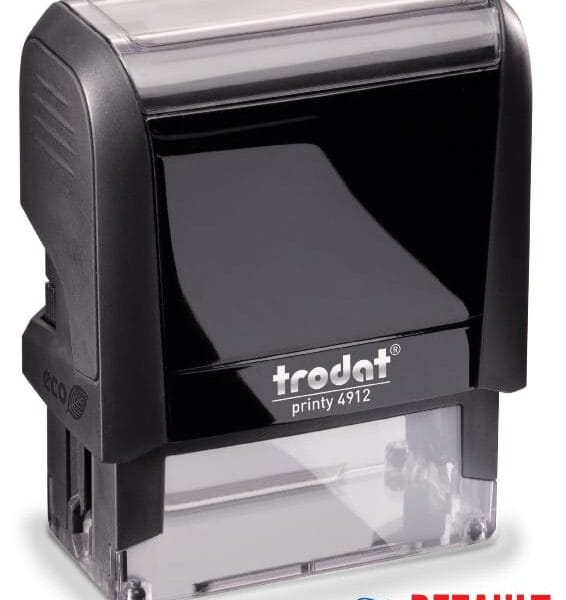 TRODAT Stempel Bezahlt 4912BEZAHLT blau/rot 47x18mm