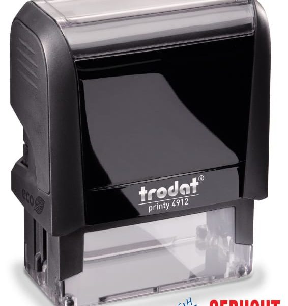 TRODAT Stempel Gebucht 4912GEBUCHT blau/rot 47x18mm