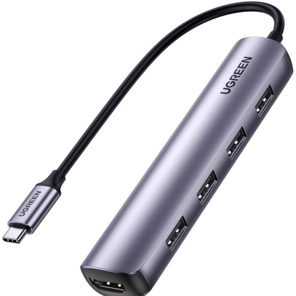 UGREEN USB-C Hub 5in1, Silver 20197 HDMI,4xUSB-A (BB)
