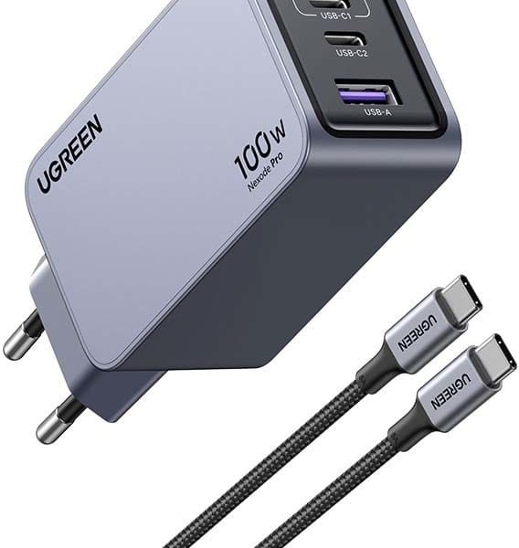 UGREEN USB Wallcharger Nexode Pro 25874 100W, 3-Port,PD,GaN w.Cable