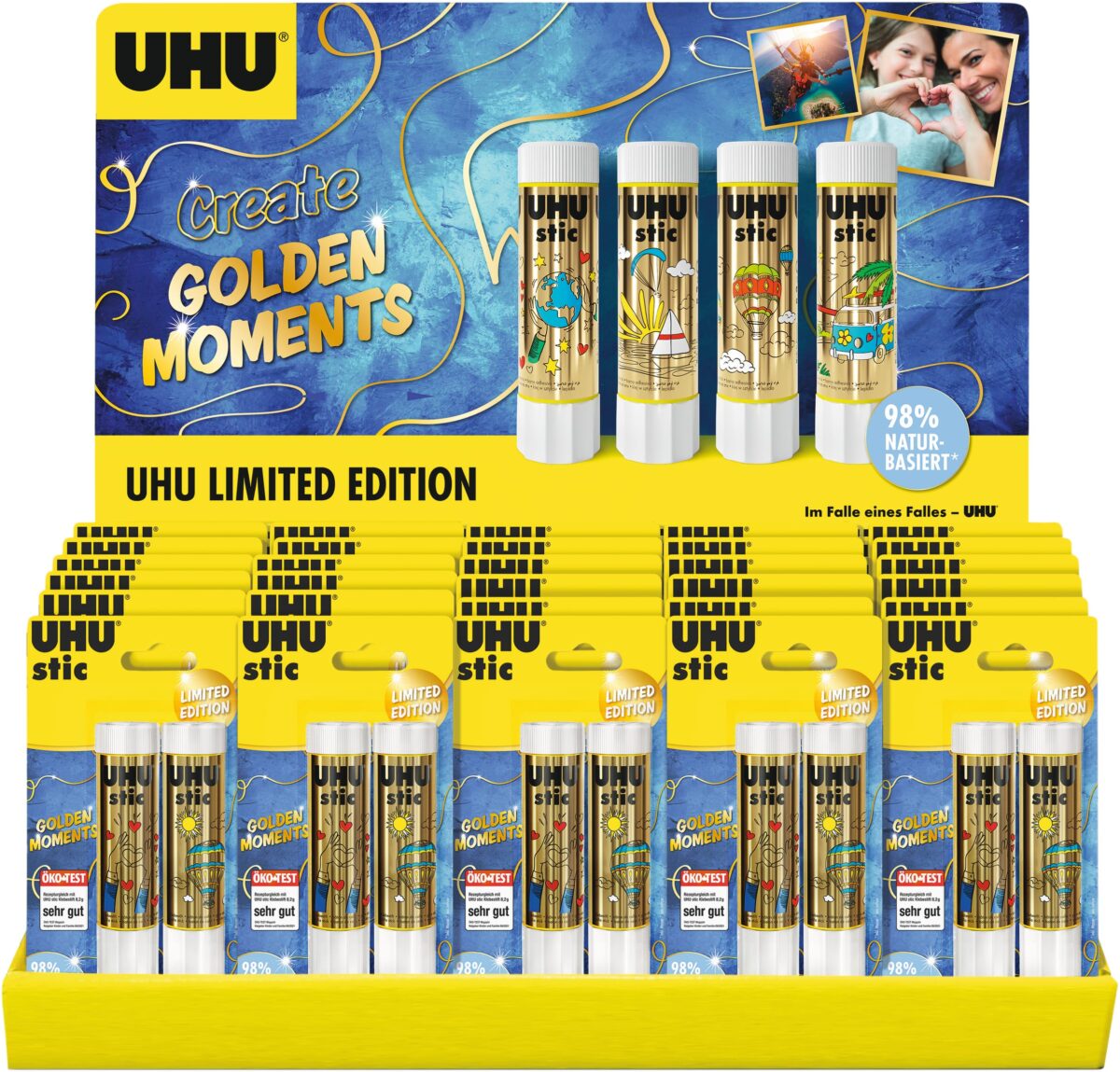 UHU Klebestift Stic Display 507820 Golden Moments 2x21g – Hochwertig & günstig bei ShopDeca