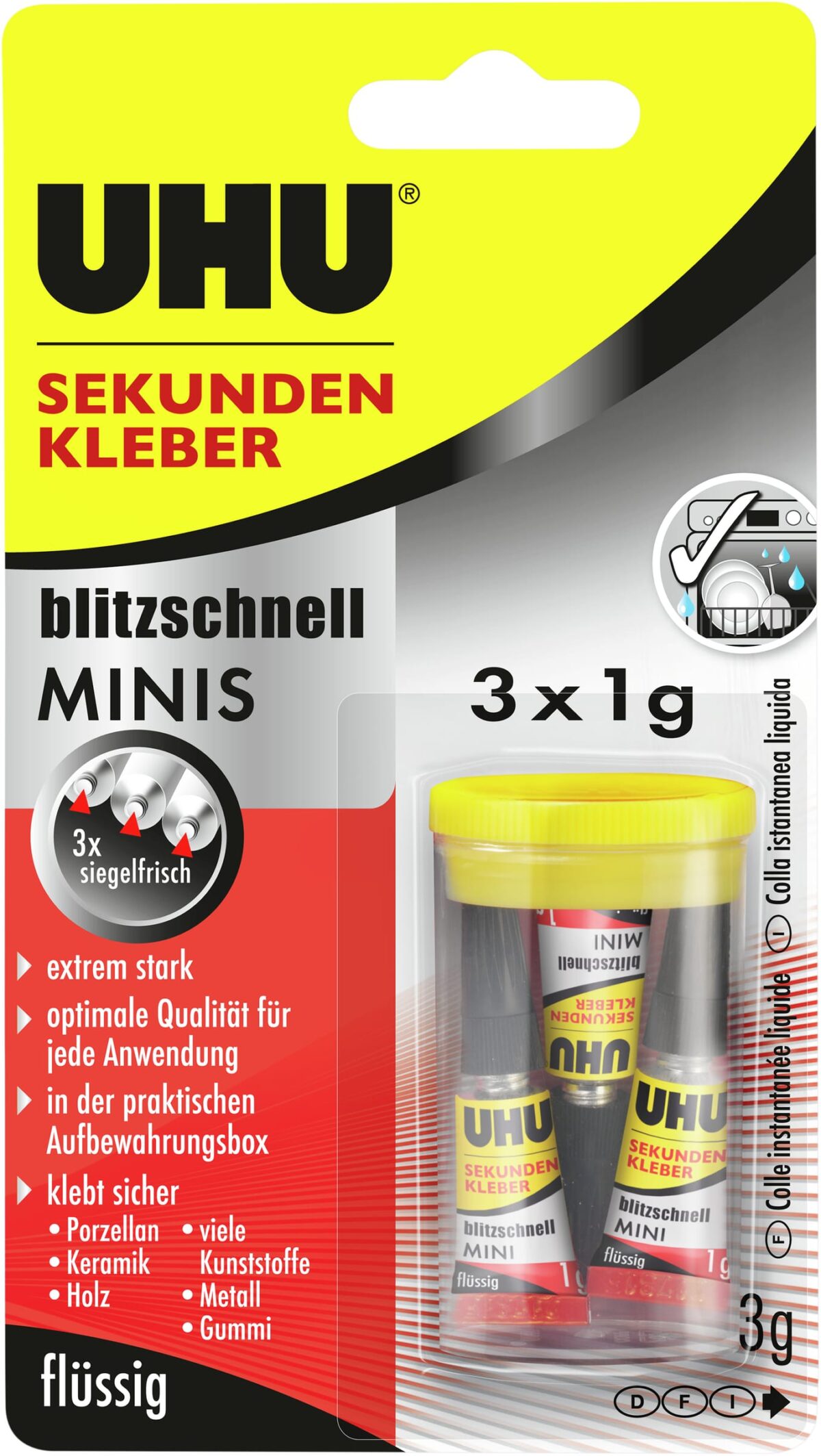UHU Sekundenkleber 51635 flüssig, MINIS 3 x 1g – Hochwertig & günstig bei ShopDeca