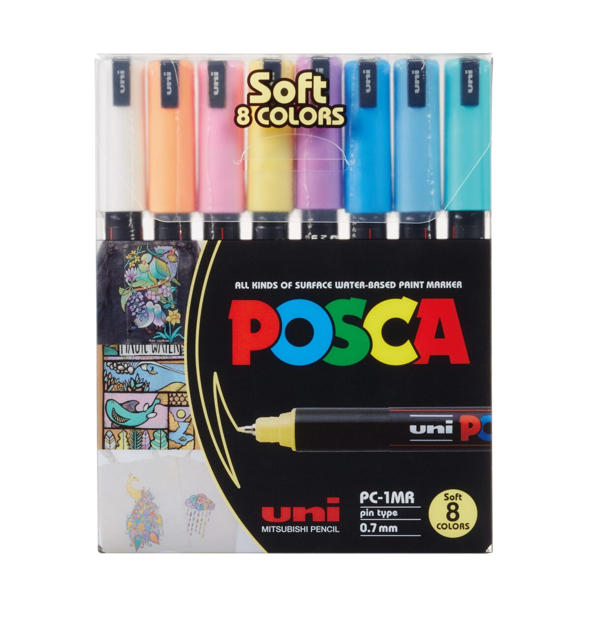 UNI-BALL Fineliner Posca 0.7mm PC-1MR SOFT COLORS 8C 8 Farben ass. – Hochwertig & günstig bei ShopDeca