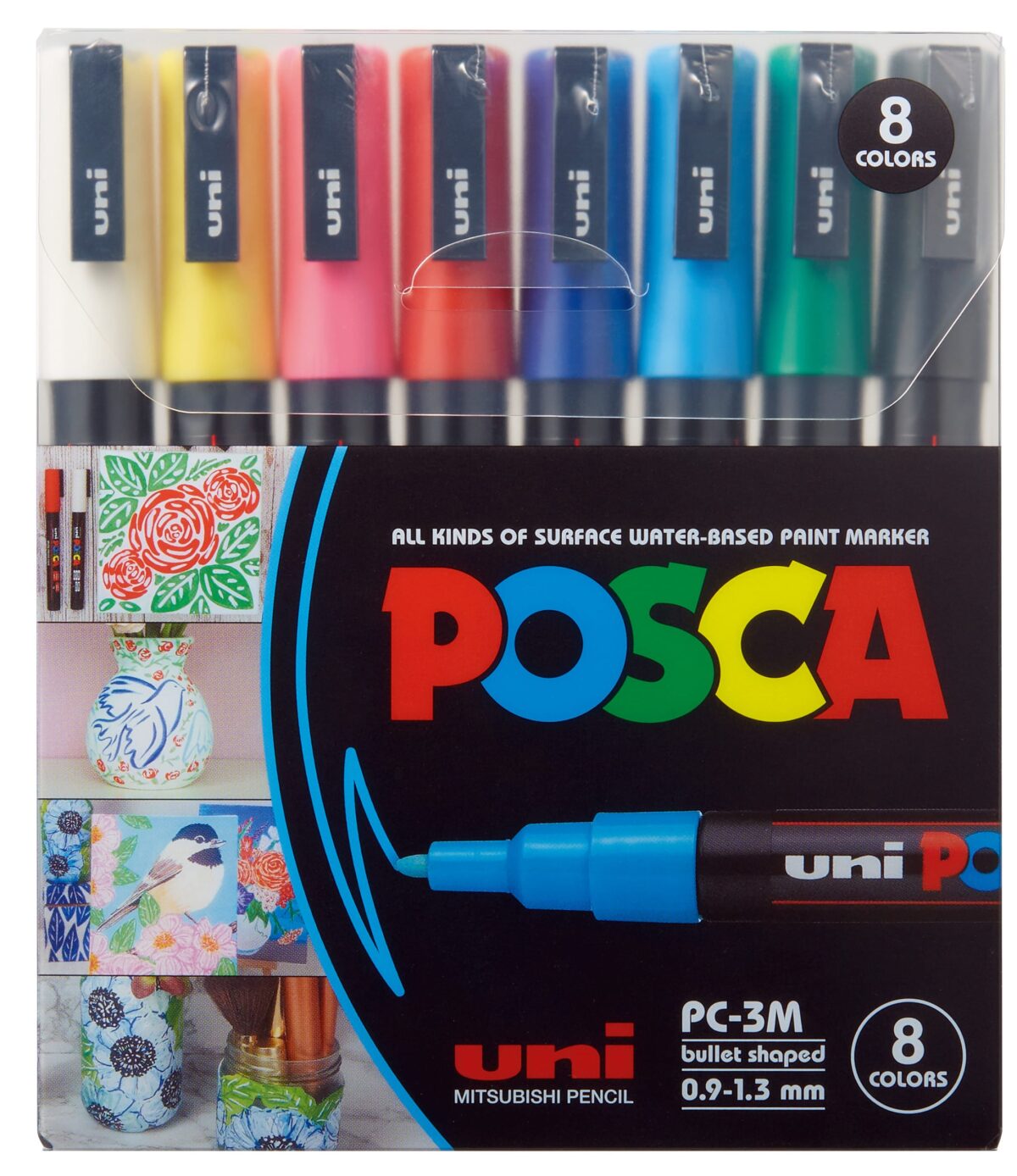 UNI-BALL Marker Posca 0.9-1.3mm PC-3M 8C 8 Farben ass. – Hochwertig & günstig bei ShopDeca