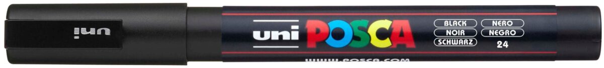 UNI-BALL Posca Marker 0,9-1,3mm PC-3M BLACK schwarz, Rundspitze – Hochwertig & günstig bei ShopDeca