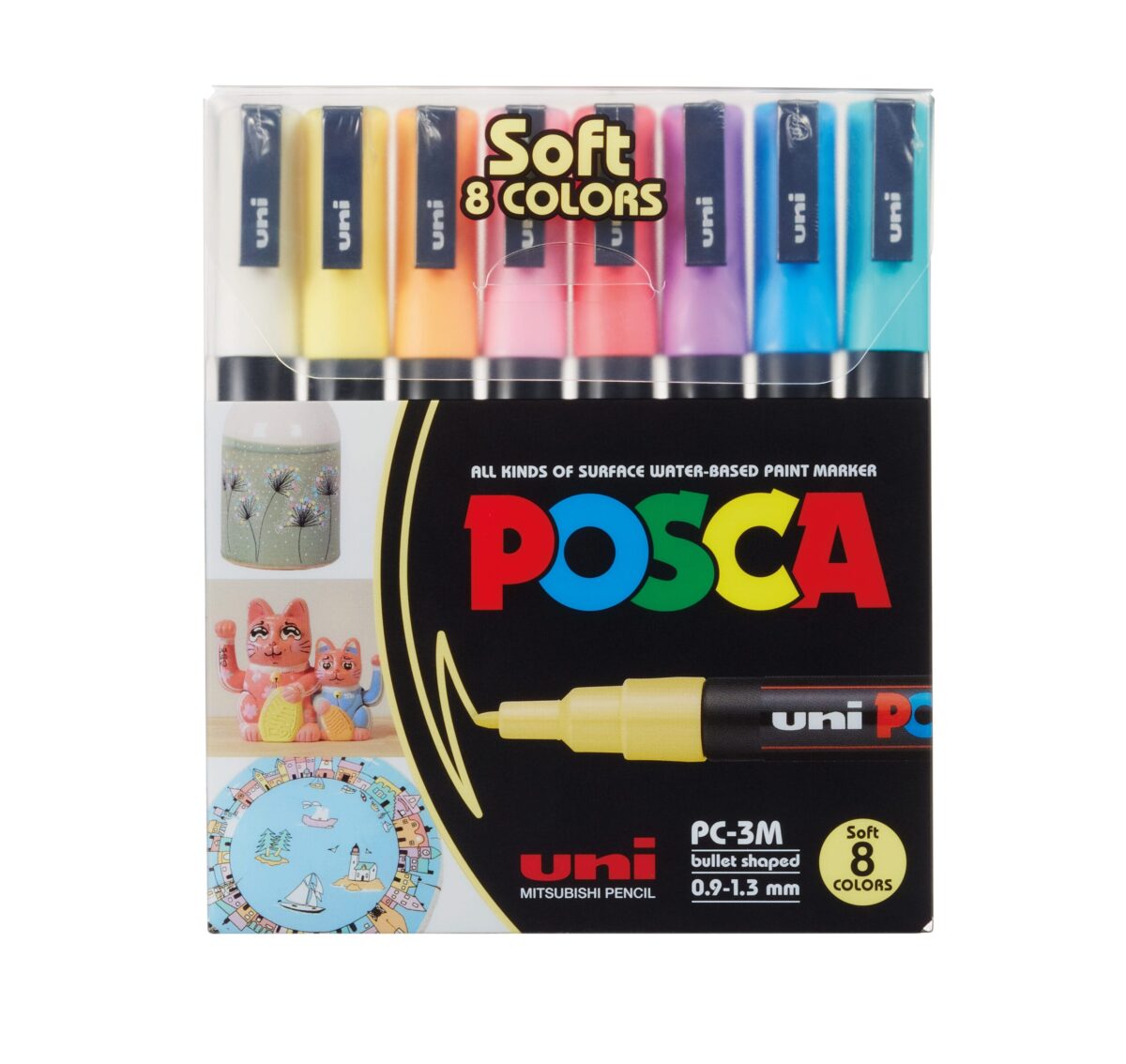 UNI-BALL Marker Posca 0.9-1.3mm PC-3M SOFT COLORS 8C 8 Farben ass. – Hochwertig & günstig bei ShopDeca