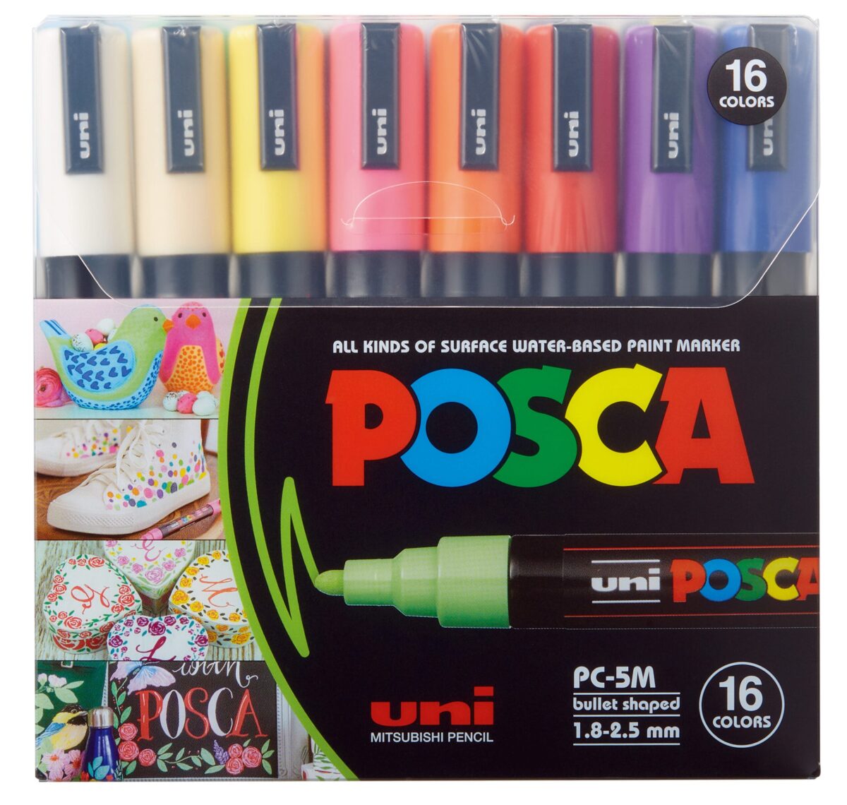 UNI-BALL Marker Posca 1.8-2.5mm PC-5M 16C 16 Farben ass. – Hochwertig & günstig bei ShopDeca