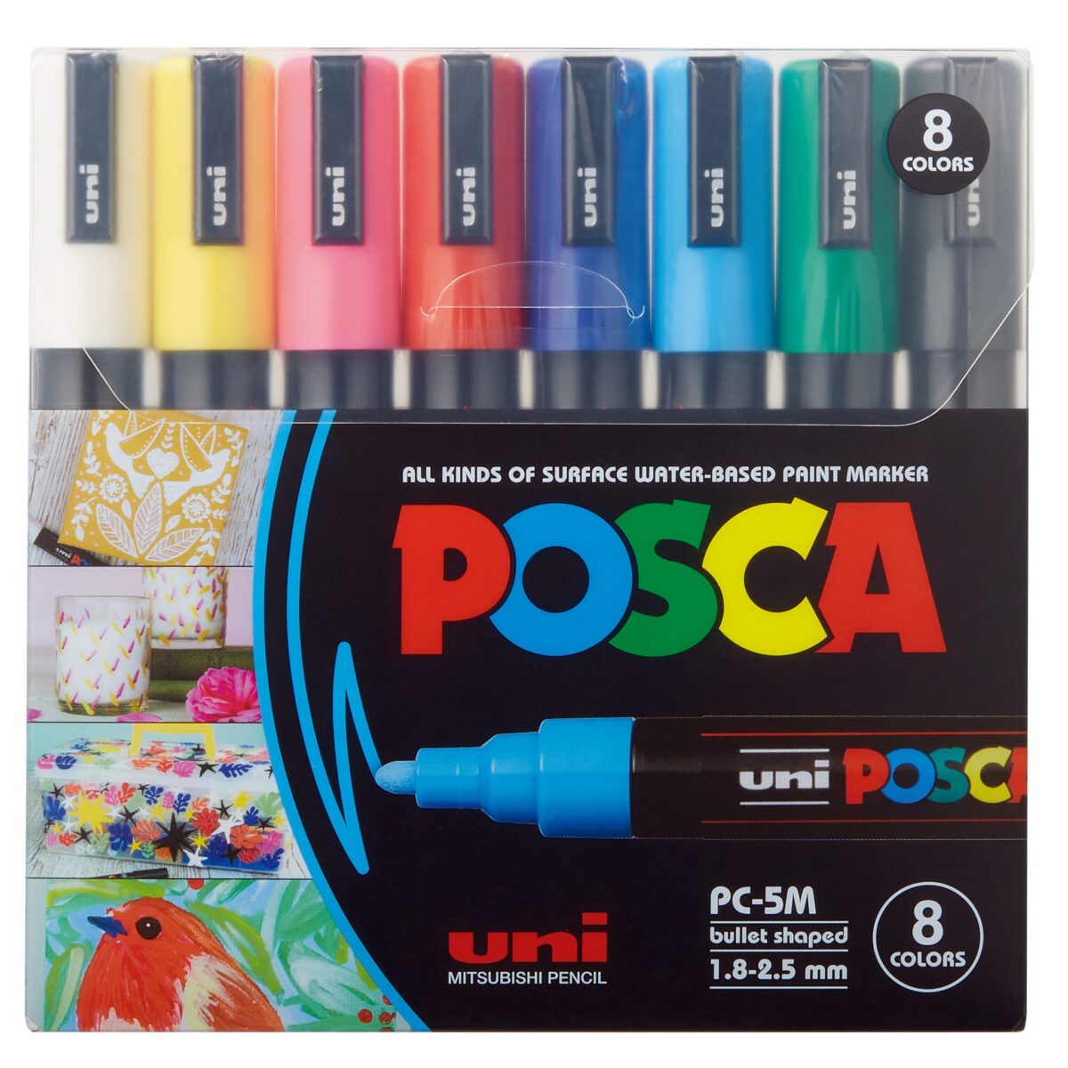 UNI-BALL Marker Posca 1.8-2.5mm PC-5M 8C 8 Farben ass. – Hochwertig & günstig bei ShopDeca