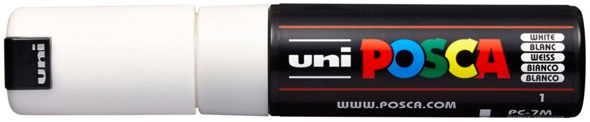 UNI-BALL Posca Marker 4.5-5.5mm PC-7M WHITE weiss, Rundspitze – Hochwertig & günstig bei ShopDeca