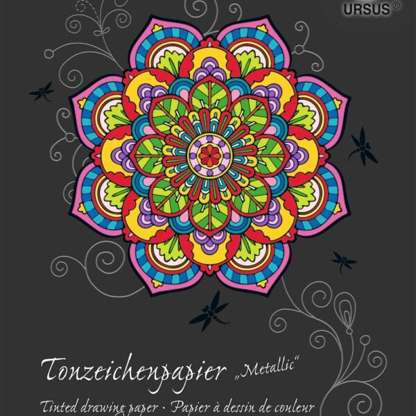 URSUS Tonzeichenpapier-Block A4 2134698SE 130g, metallic ass. 20 Blatt