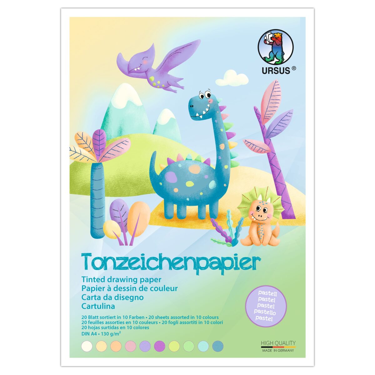 URSUS Tonzeichen-Block A4 2144699SE 0g, pastell 20 Blatt – Hochwertig & günstig bei ShopDeca