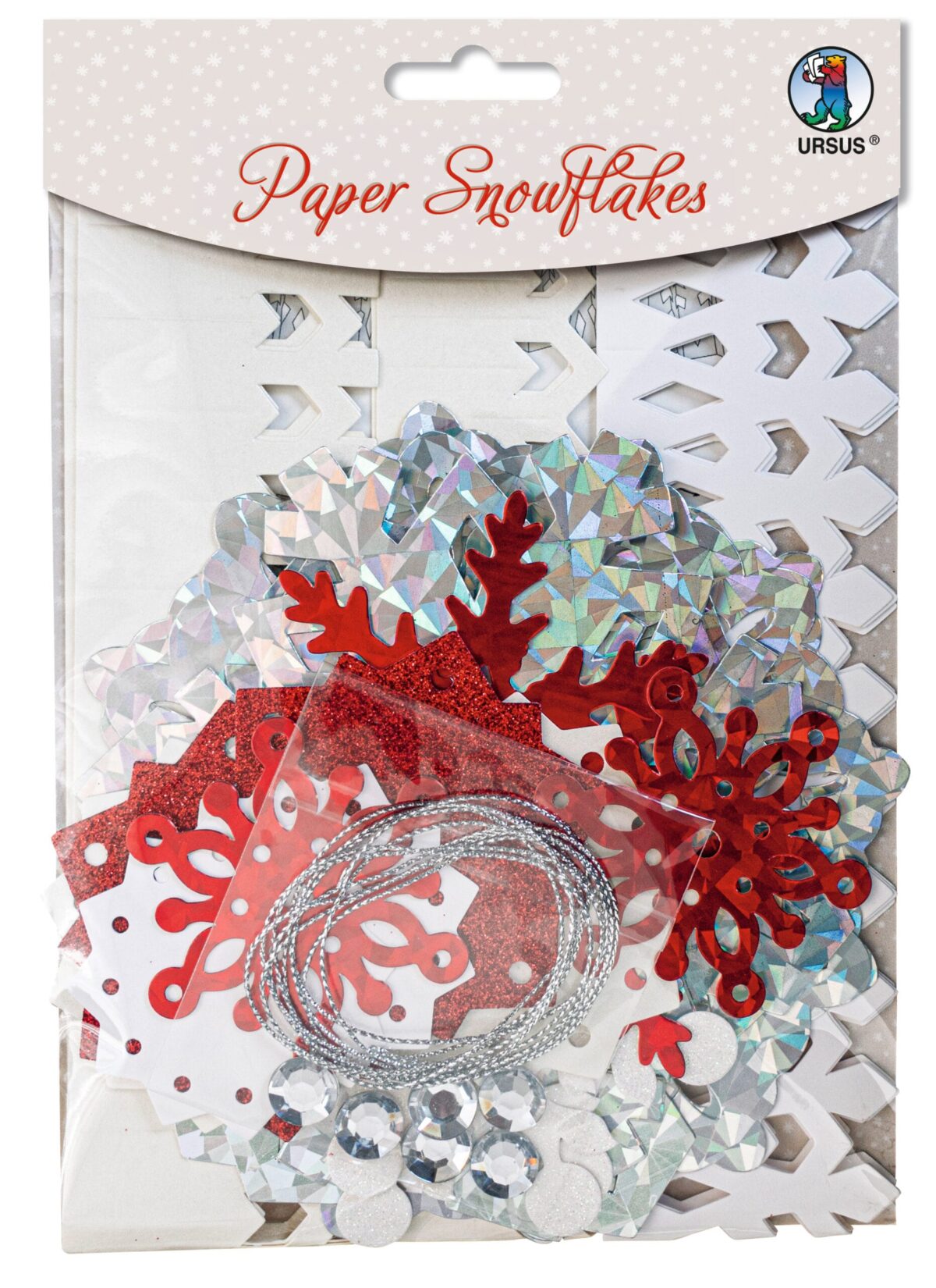 URSUS Papier Schneeflocken 56680002 rot,weiss,silber 6 Stück – Hochwertig & günstig bei ShopDeca