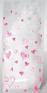 URSUS Bodenbeutel 11,5x19cm 5870000 Herzen silber