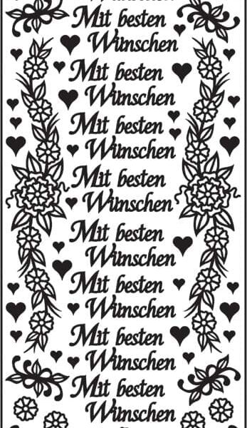 URSUS Kreativ Sticker 59110007 Mit besten Wünschen silber