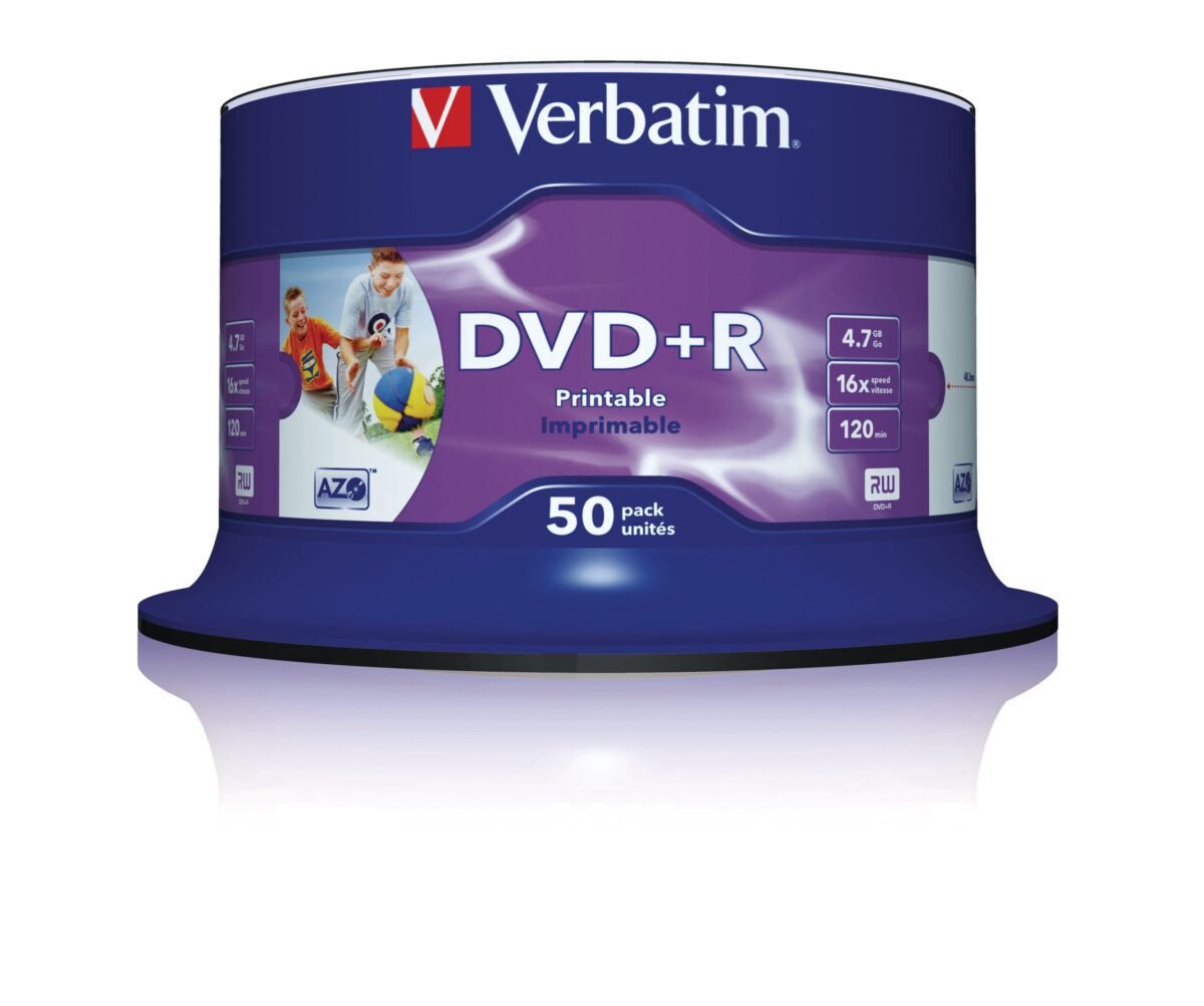 VERBATIM DVD+R Spindle 4.7GB 43512 1-16x print wide 50 Pcs – Hochwertig & günstig bei ShopDeca