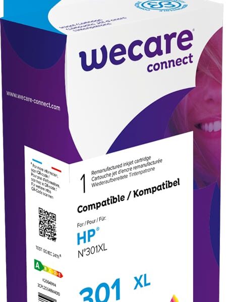 WECARE Tinte 301XL rebuilt color CH564EEWE zu HP DeskJet 2050 18ml