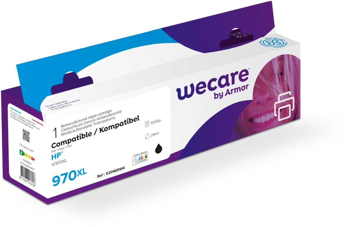 WECARE Tinte 970XL rebuilt schwarz CN625AEWE zu HP OJ Pro X451 246ml – Hochwertig & günstig bei ShopDeca