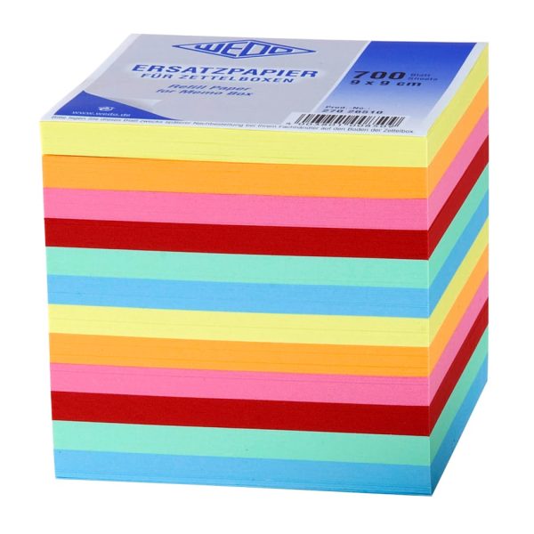 WEDO Ersatzzettel 9x9cm 27026510 lose 700Bl. farbig assortiert