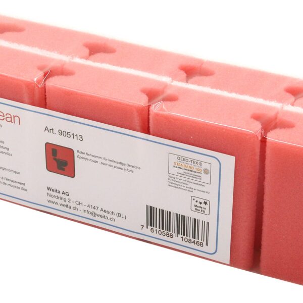 WEITACLEAN Padschwamm 95x70x43mm 5028031 rot, kratzfrei 10 Stück