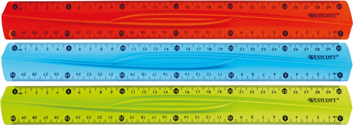 WESTCOTT Lineal, flexibel E-10222 00 30cm blau/rot/grün – Hochwertig & günstig bei ShopDeca
