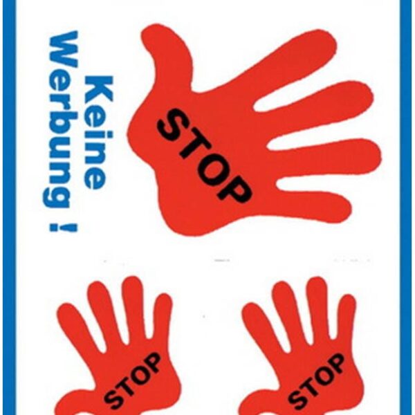 Z-DESIGN Hinweis-Schild 76x120mm 3741 STOPP KEINE WERBUNG 5 St.