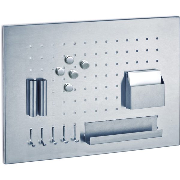 ZELLER Memoboard Edelstahl 50x35 cm 11125 silber, mit Utensielien