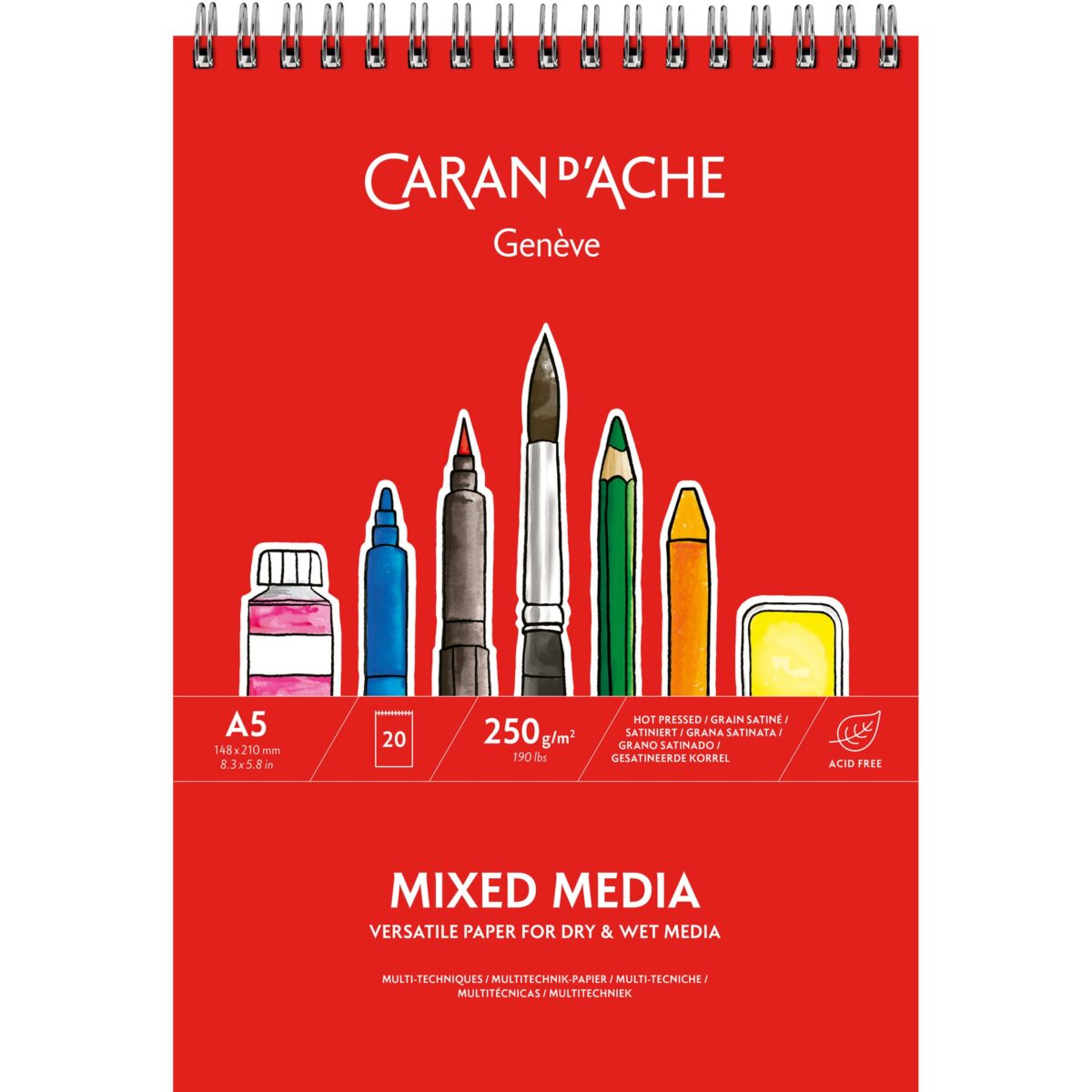 CARAN D'ACHE Spiralzeichenblock A5 454.115 250g/m2 20 Blatt – Hochwertig & günstig bei ShopDeca
