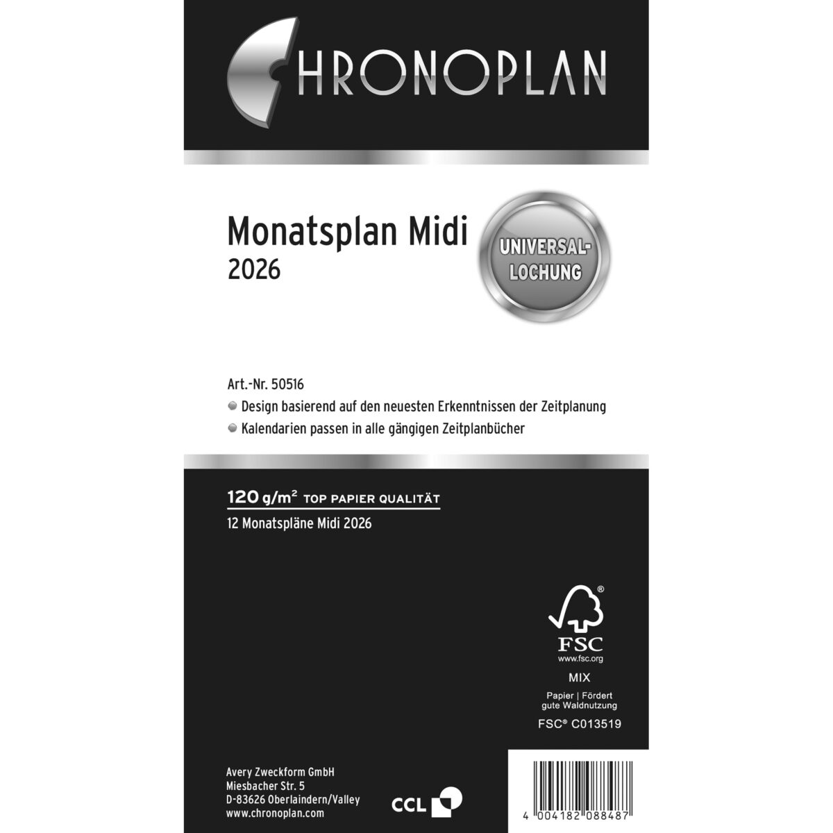 CHRONOPLAN Monatsplan 2026 50516Z.26 ausklappbar Midi – Hochwertig & günstig bei ShopDeca