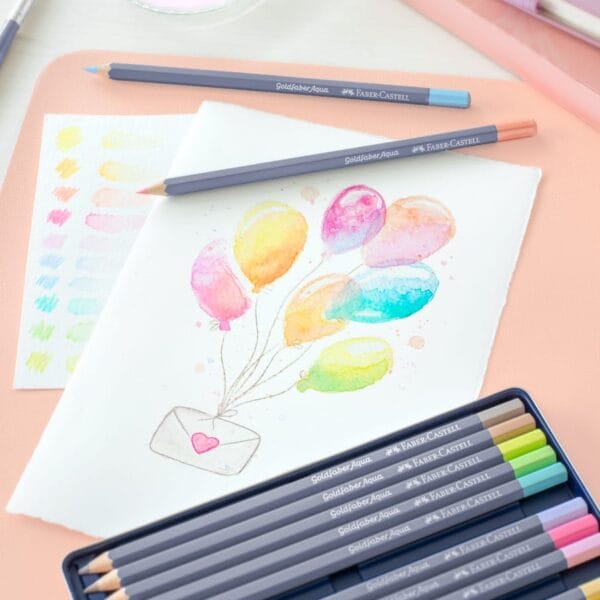 FABER-CASTELL Goldfaber Aquarellstift 114622 12er Metalletui Pastell