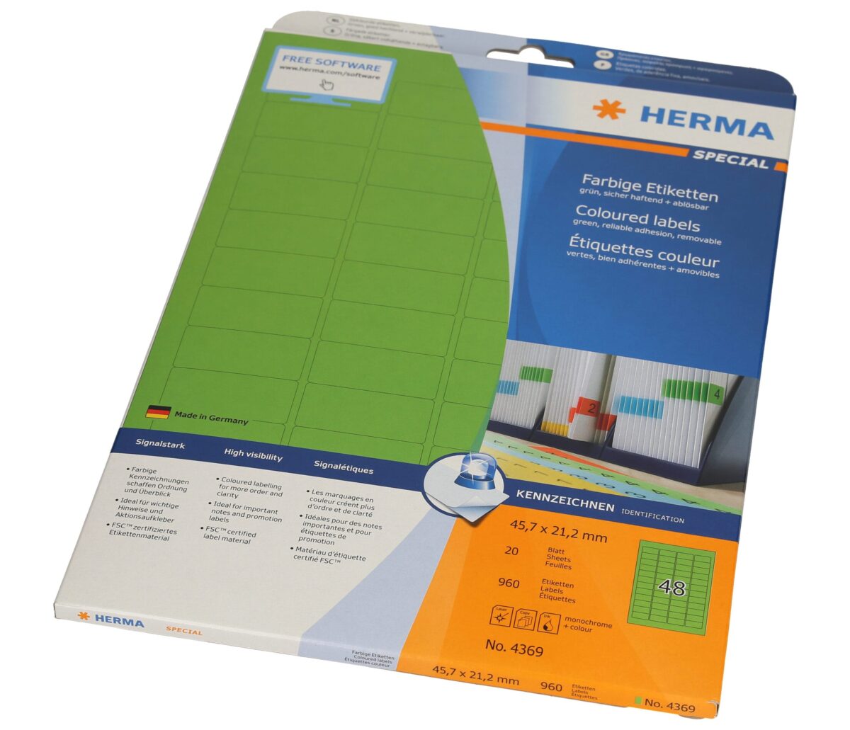 HERMA Etiketten 45.7x 21.2mm 4369 grün 960 Stück, 20 Blatt – Hochwertig & günstig bei ShopDeca