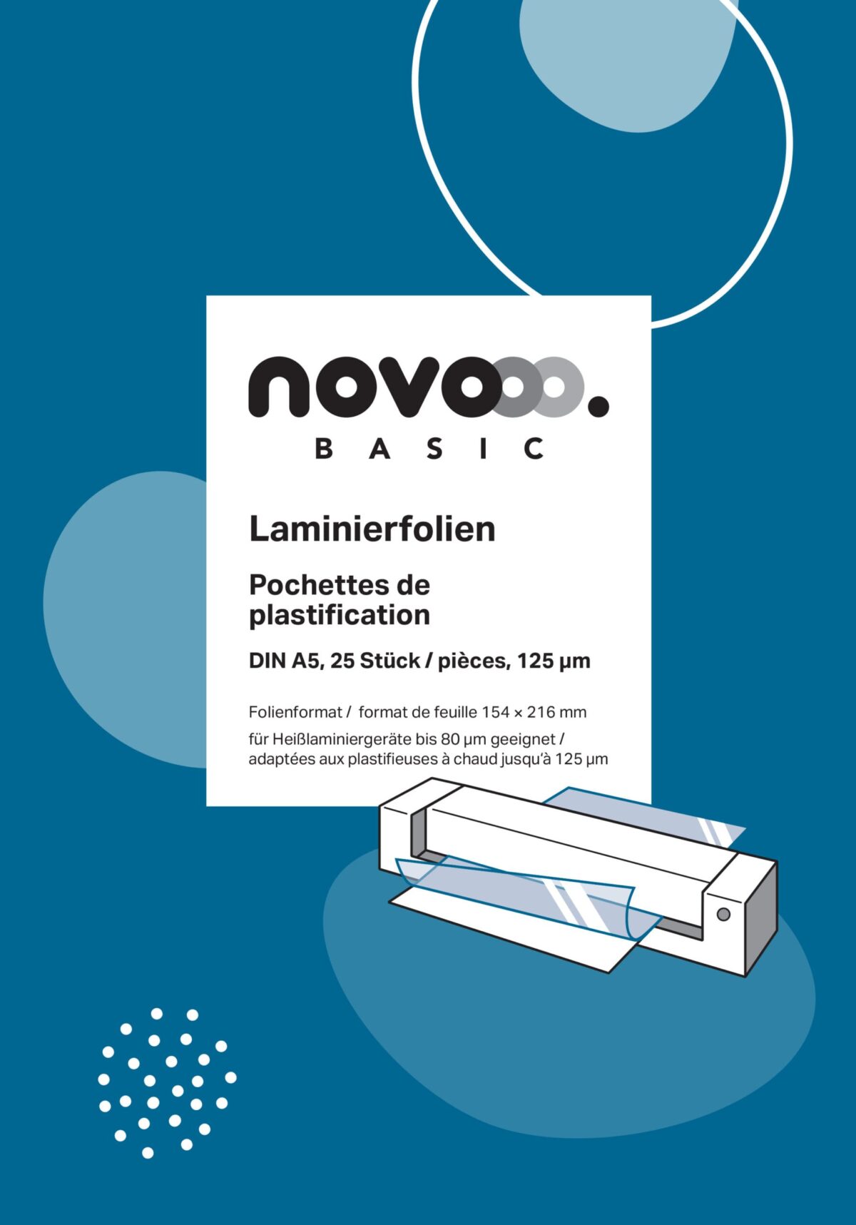 NOVOOO Laminierfolie A5 47030000 glanz, 125my 25 Stück – Hochwertig & günstig bei ShopDeca