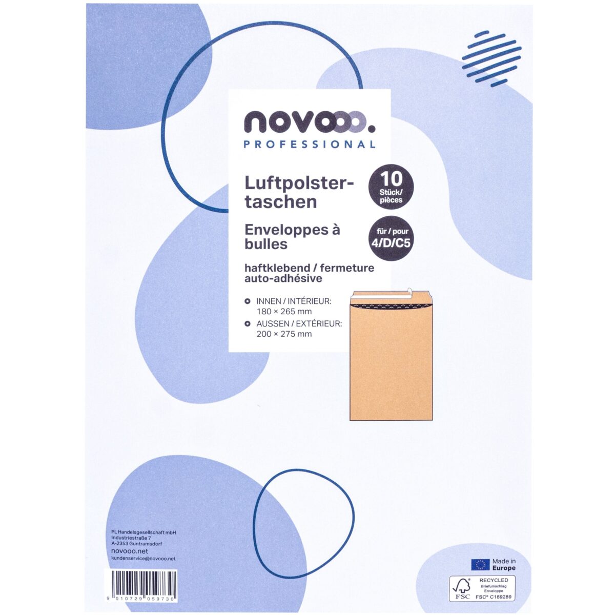 NOVOOO Luftpolstertasche Recycled E-1712124 braun, 180x265mm 10 Stück – Hochwertig & günstig bei ShopDeca