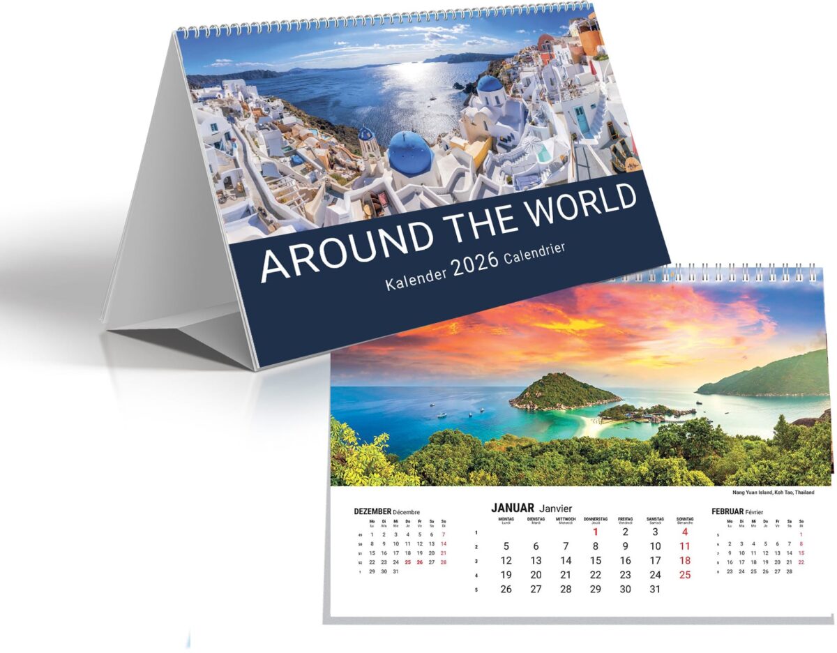 SIMPLEX 3-Monats-Tischkalender 2026 61103.26 3M/1S Around the World 21x14cm – Hochwertig & günstig bei ShopDeca