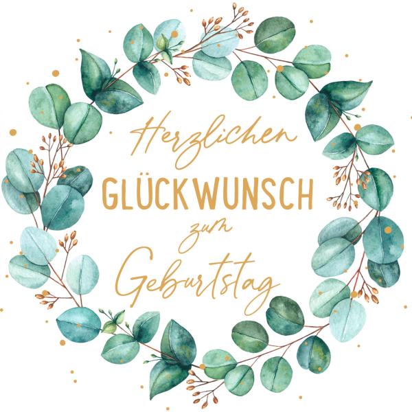 ABC Geburtstagskarte B6 51144 Blätterkranz