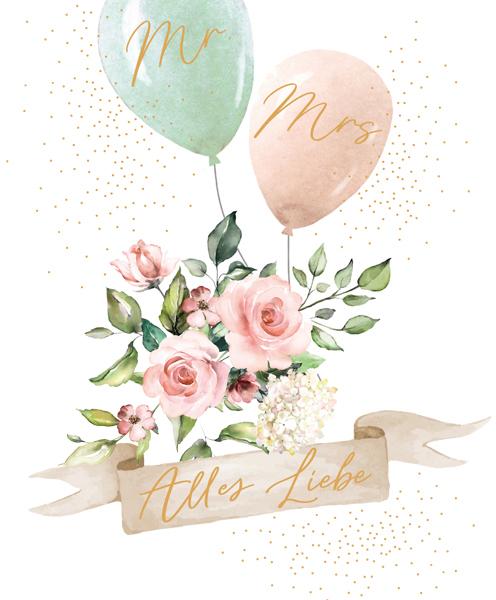 ABC Hochzeitskarte B6 51652 Alles Liebe Mr. Mrs.