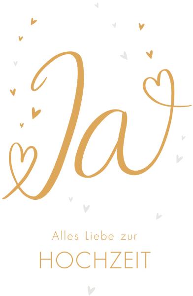 ABC Hochzeitskarte B6 51657 Ja mit Herzen