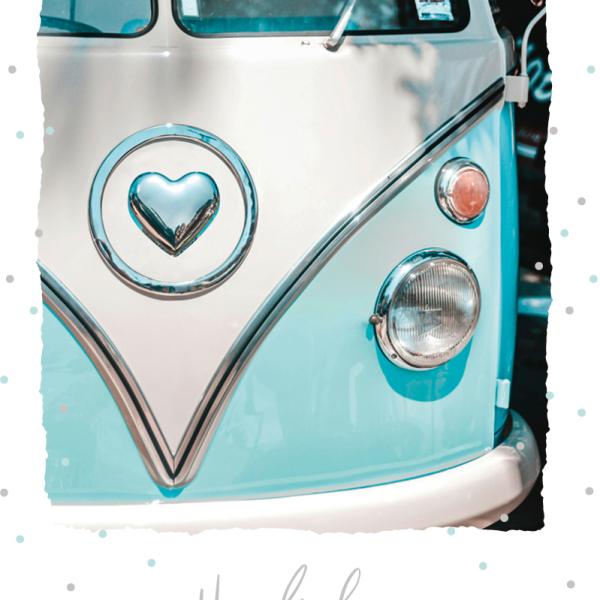 ABC Geburtstagskarte B6 52264 Bus mit Herz